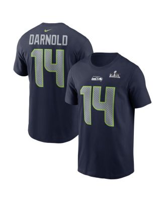 Men's Sam Darnold College Navy Seattle Seahawks Super Bowl LX Patch Name & Number T-Shirt