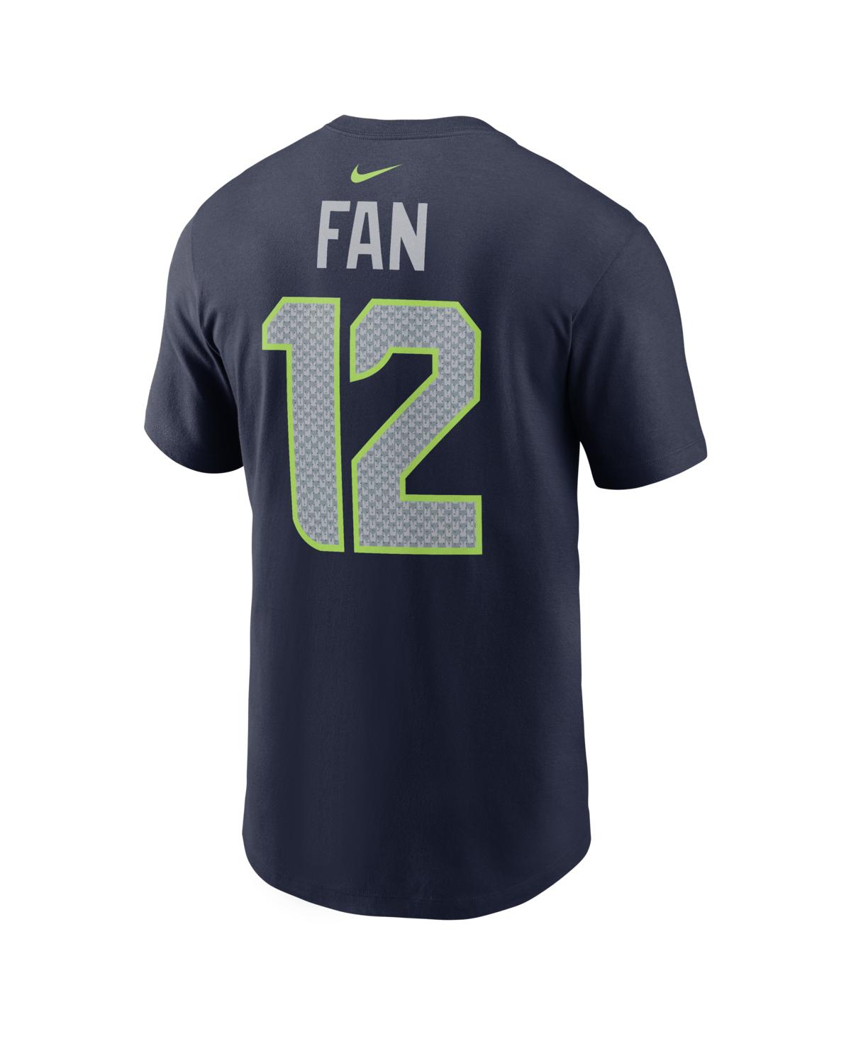 Nike Men's 12s College Navy Seattle Seahawks Super Bowl Lx Patch Name Number T-Shirt