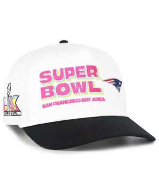 Men's White/Black New England Patriots Super Bowl LX Stacked Hitch Adjustable Hat