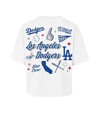 Women's White Los Angeles Dodgers Collage Script Reed City T-Shirt