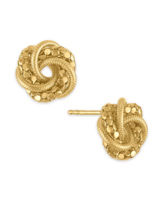Textured Bead Stud Earrings in 10k Gold