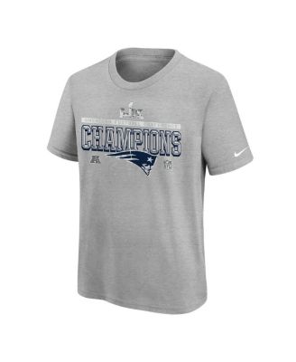 Big Boys and Girls Gray New England Patriots 2025 AFC Champions Locker Room Trophy Collection Authentic T-Shirt