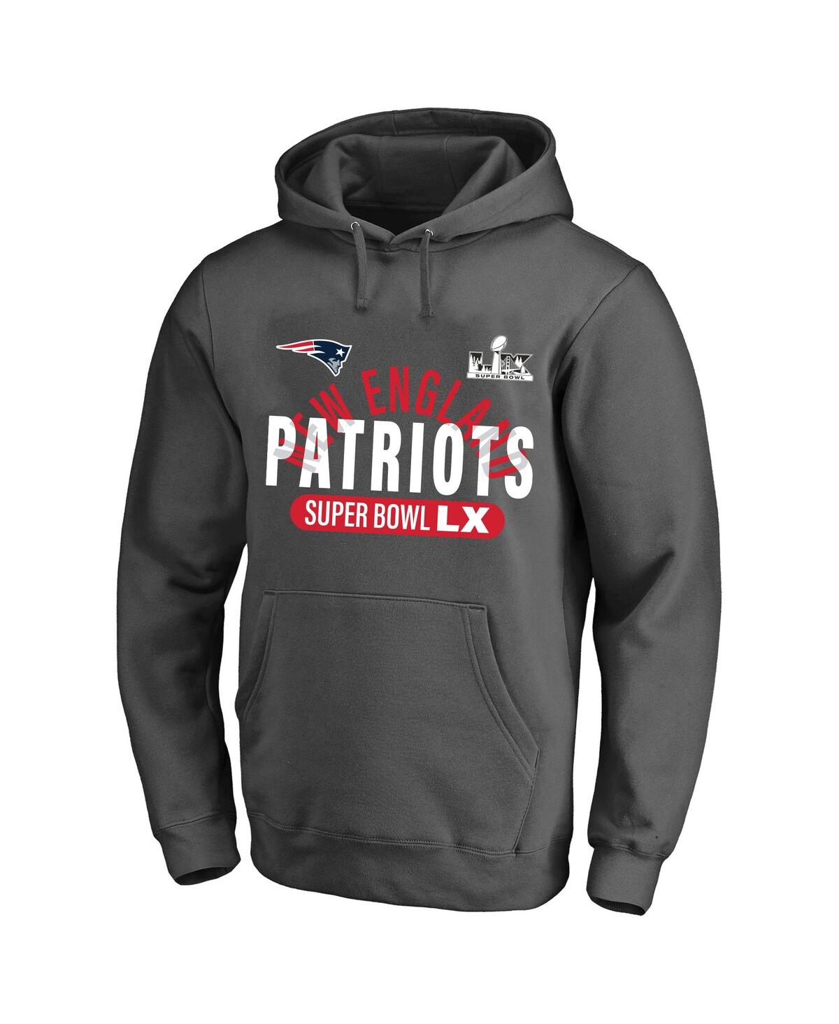 Fanatics Men's Charcoal New England Patriots Super Bowl Lx Big Tall Game Plan Hoodie