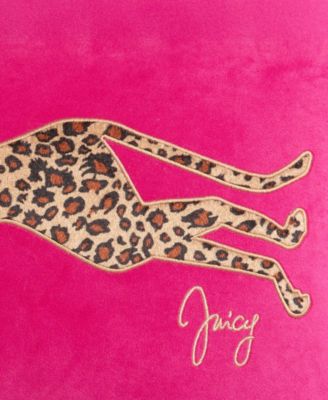 Embroidered Velvet Cheetah Decorative Pillow, 18" x 18"