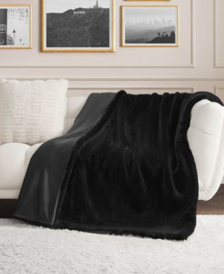 Big Fluffy Solid Faux Fur Throw, 50" x 70"