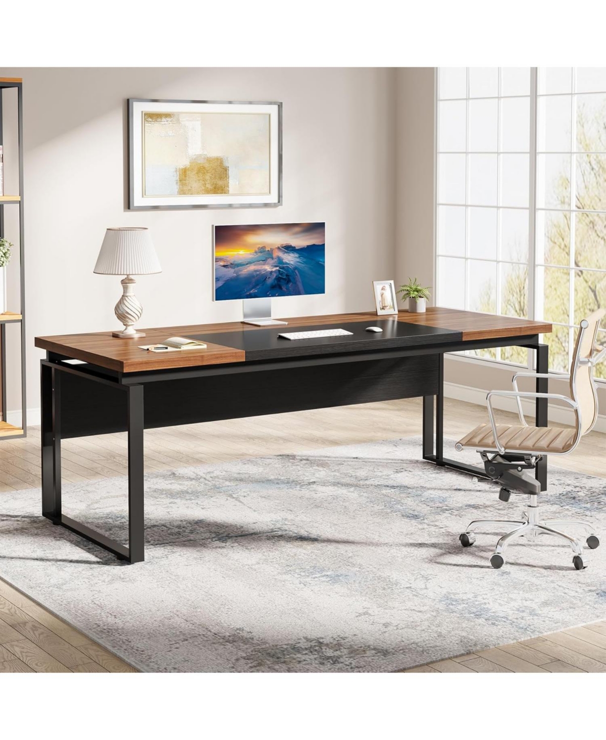 Tribesigns 63" Computer Desk Home Office Desk Writing Table for Workstation