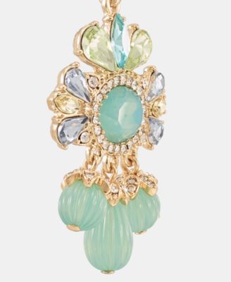 Stone Cluster Flower Chandelier Earrings