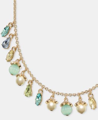 Crystal & Imitation Pearl Shaky Statement Necklace, 16" + 3" extender