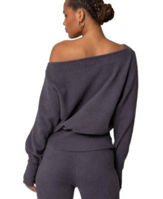 Women's Plush Oversized Asymmetric Sweater