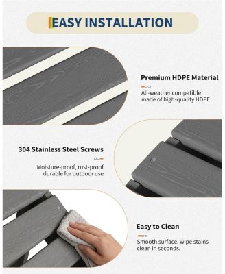 Folding Adirondack Ottoman Set of 2 - HDPE All-Weather Outdoor Footrests for Patio, Deck, Lawn, Poolside - Weather-Resistant