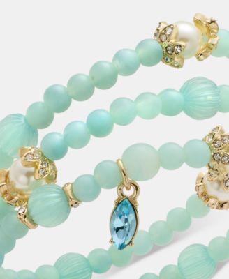 3-Pc. Set Crystal & Imitation Pearl Beaded Stretch Bracelets