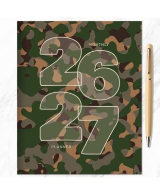 July 2026 - June 2027 Camo Medium Monthly Planner