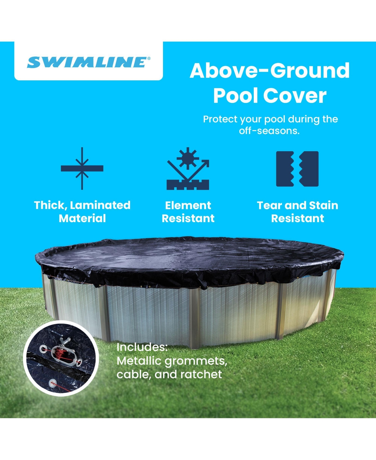 Swimline PCO834 30' Round Above Ground Winter Swimming Cover (Pool Cover Only)