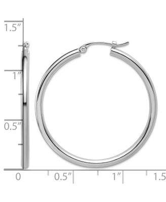 Solid 950 Platinum Classic Hoop Earrings