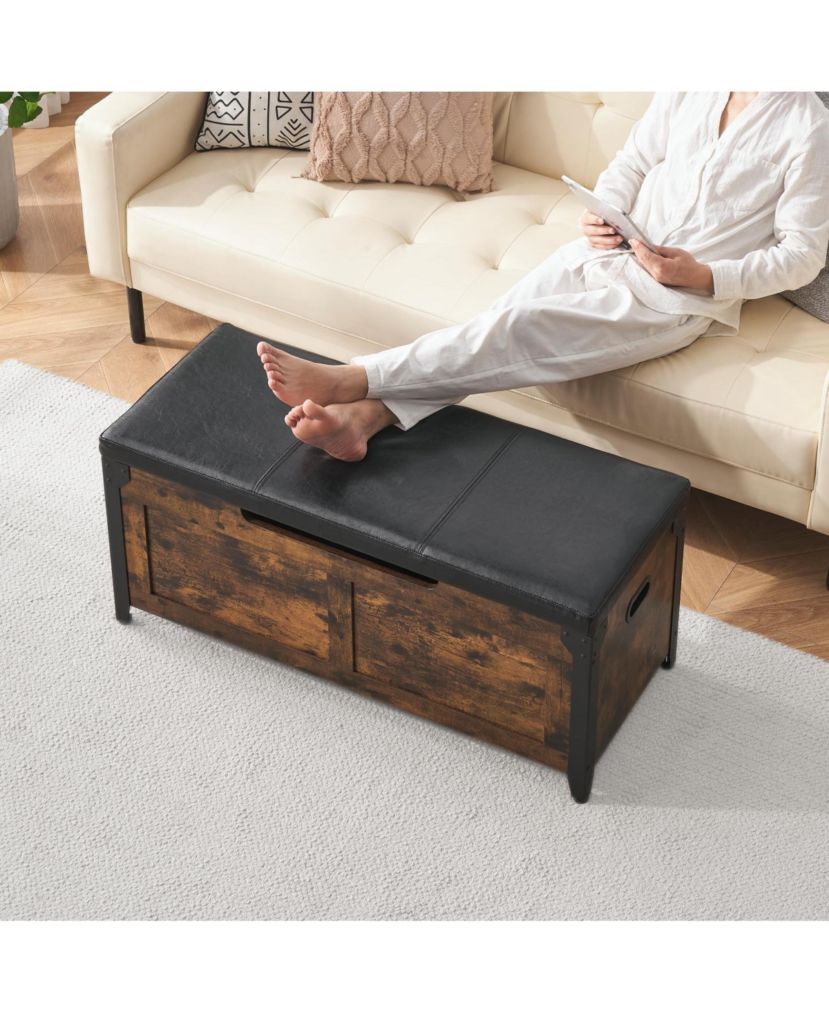 gaomon 39.4" Retro Wooden Storage Chest