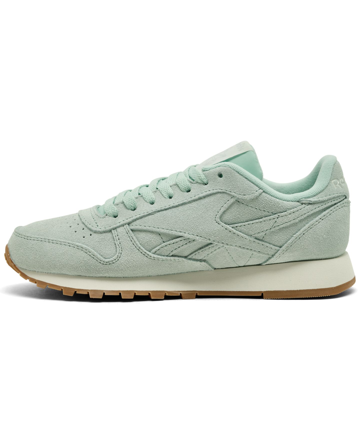 Женские кроссовки Reebok Classic Leather Suede Casual, цвет: Бирюзовый / Белый — фото 2