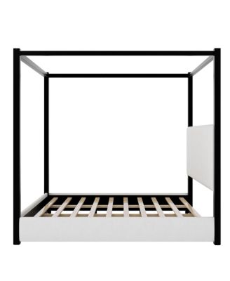 King Size Upholstery Canopy Platform Bed with Headboard