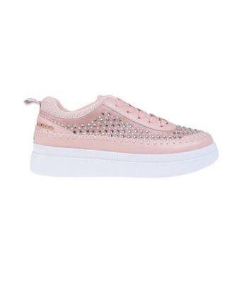 Women's Sneaker with Pearl and Rhinestone Embellished Upper