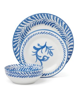 Borderless Blue 12-Piece Dinnerware Set, Service for 4