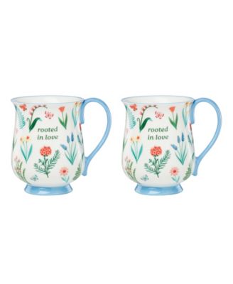 First Blooms Blue Mugs, Set of 2