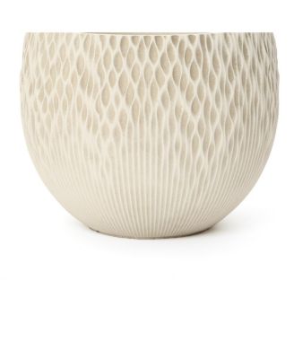 Antique 14.17" Round Planter, Deep-to-Light Gradient Texture, Tapered Design