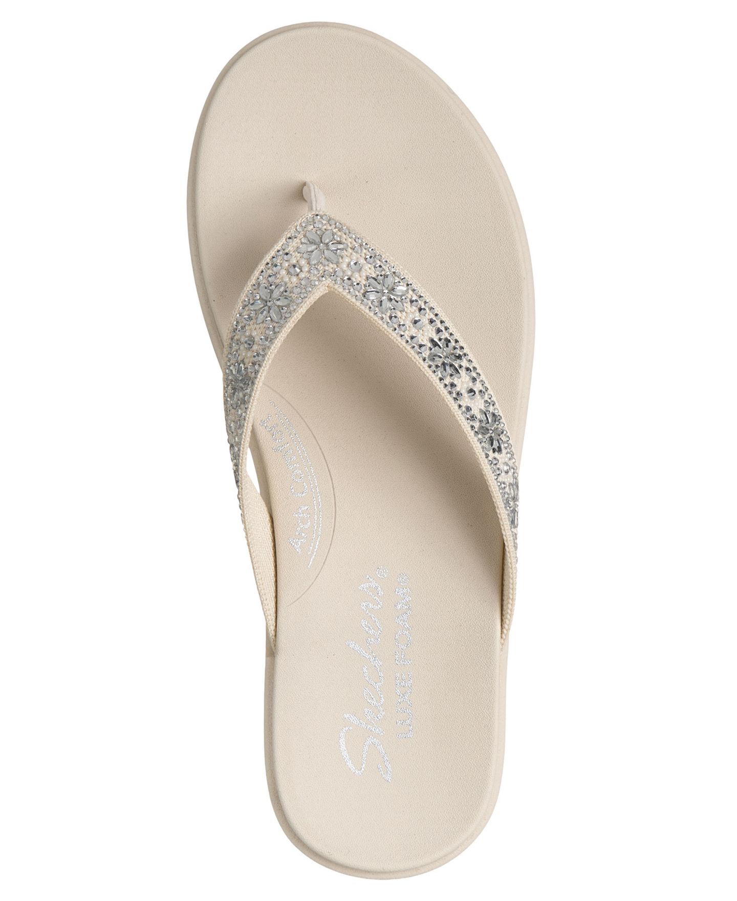 Женские сандалии Skechers Meditation Luxe - Sunny Glow Flip-Flop Thong, цвет: Молочный белый — фото 5