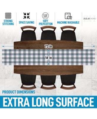 Thick Poly Cotton Buffalo Plaid Table Runners for Decor, Dining Table, Indoor & Outdoor (14"x72")