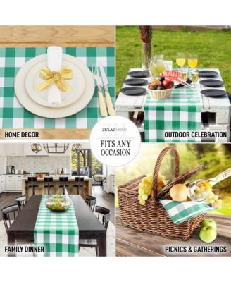 Thick Poly Cotton Buffalo Plaid Table Runners for Decor, Dining Table, Indoor & Outdoor (14"x72")
