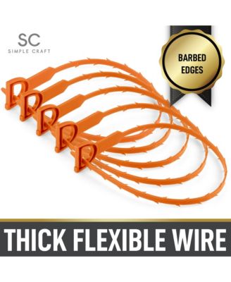 5 Pack 20-Inch Plumbing Snake Drain Clog Remover with Barbed Edges