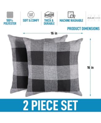 2 Pack Buffalo Plaid Throw Pillow Outdoor & Indoor Covers 16x16 inches