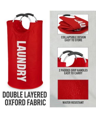 Heavy Duty Collapsible Laundry Basket with Handles (82L Large)