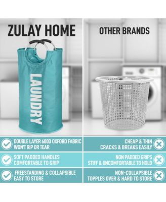 Heavy Duty Collapsible Laundry Basket with Handles (82L Large)