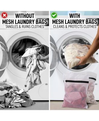 Large Reusable 3 pack Mesh Laundry Bags for Delicates and Washing Machine