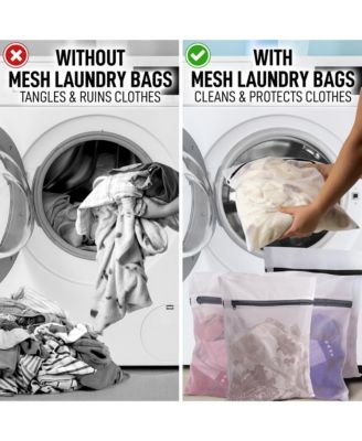 5 Pack Reusable Mesh Laundry Bags for Delicates  (2 Large, 3 Medium)