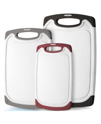 3 Piece Set Non Slip Kitchen Cutting Board With Juice Groove