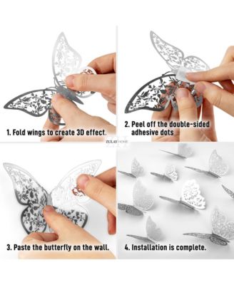 3D Removable DIY Butterfly Wall Decor with 3 Wing Designs (48pcs)