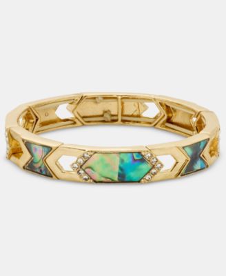 Pav&eacute; & Abalone Cutout Stretch Bracelet
