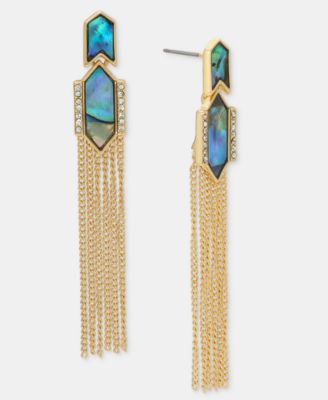 Gold-Tone Post Chain Linear Earrings