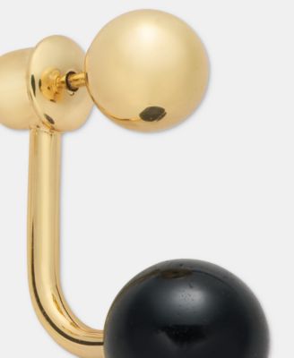 Gold-Tone Statement Jet Beaded Floater Earrings 