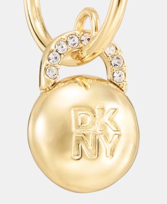 Crystal Logo Pav&eacute; Drop Hoop Earrings