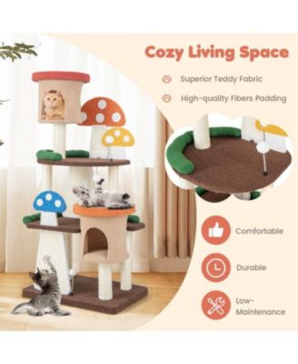 4-in-1 Cat Tree with 2 Condos & Platforms for Indoor Cats