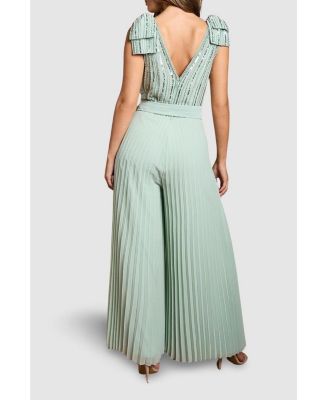 Women's Embellished Bow Shoulder Jumpsuit