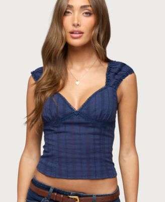 Women's Katerine Embroidered Stripey Cotton Top