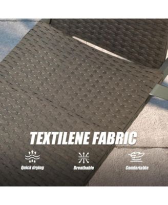 Pool Lounge Chairs Set of 2, Wicker Adjustable Outdoor Chaise Lounge with Wheels, Poolside Chairs