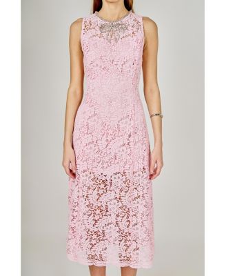 lace short sleeve midi dress Short Sleeve White Lace Midi Dress M main image 1