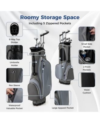 Men s Left-Handed Complete Golf Club Set with Stand Bag, Lightweight & Portable