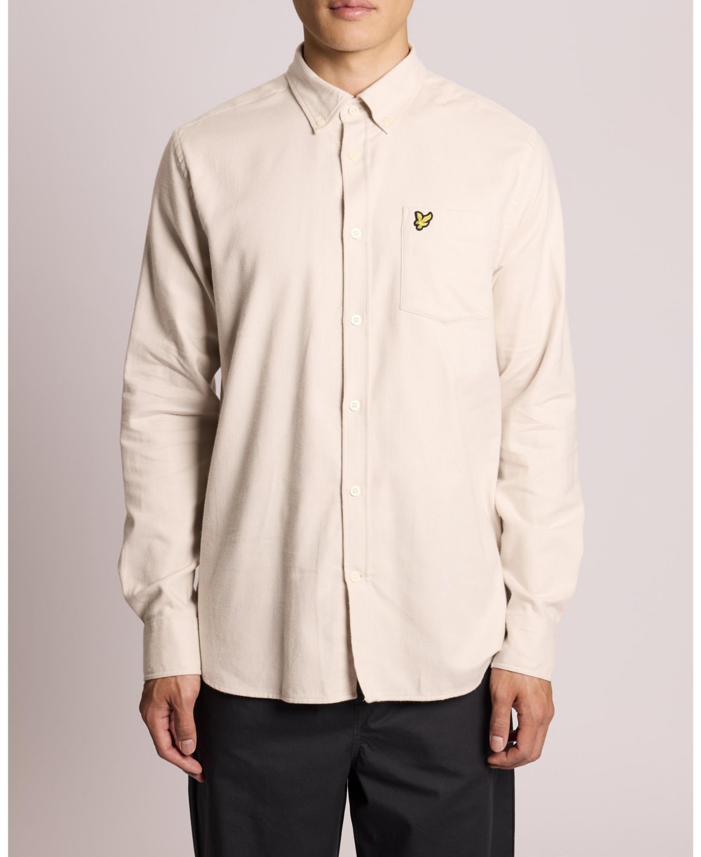 Мужская рубашка Lyle & Scott Long Sleeve Flannel, цвет: Putty — фото 8