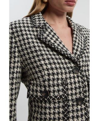 Women's Tweed Cropped Tailored Jacket
