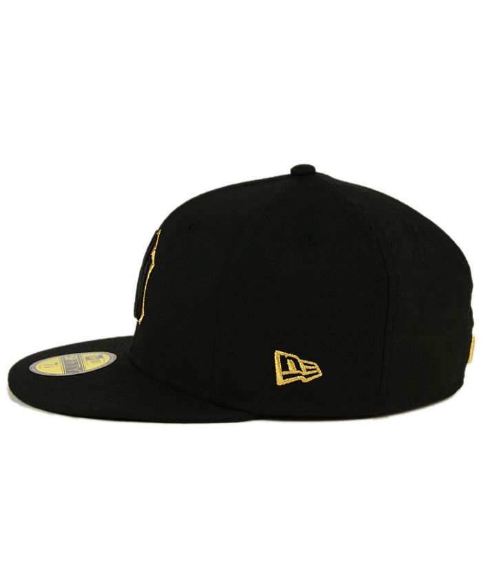 New Era New York Yankees Black On Metallic Gold 59FIFTY Fitted Cap - Macy's