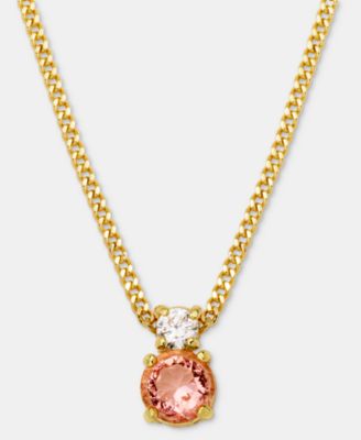 Cubic Zirconia Pendant Necklace, 16" + 3" extender